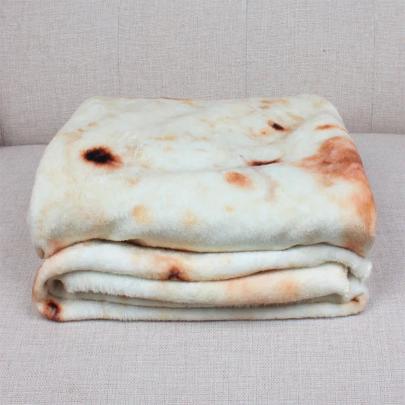Realistic Burrito Tortilla Round Blanket