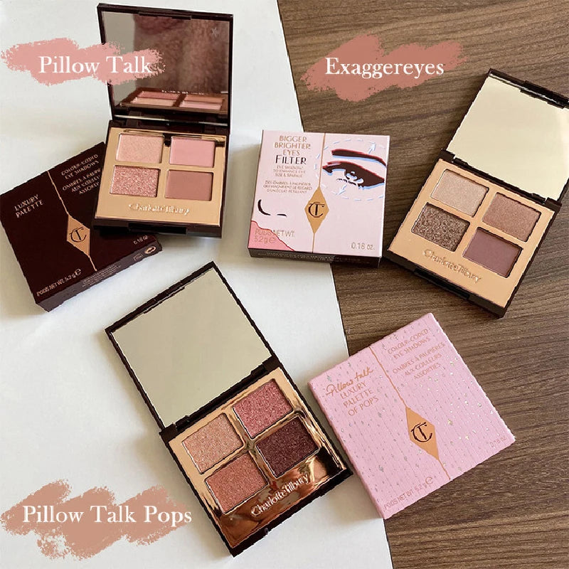 Charlotte Tilbury Eyeshadow Earth-Colored Matte Contour Charming Glitter All-In-One 4 Colors Palette Long-Lasting Color Waterproof