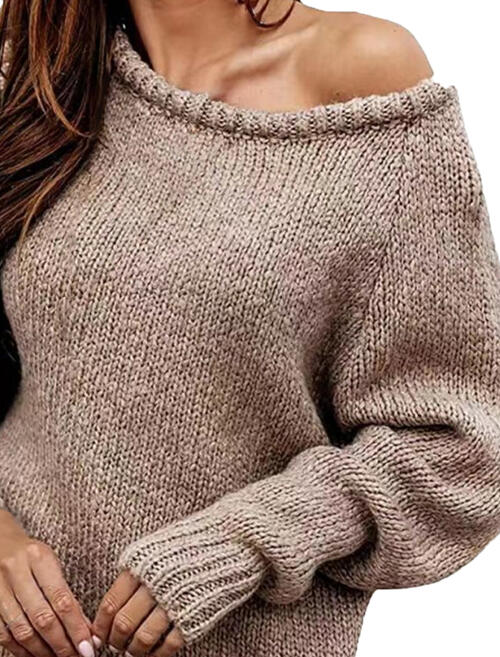 One Shoulder Long Sleeve Sweater