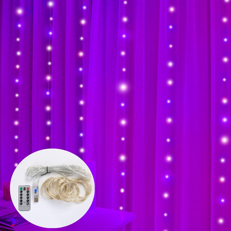 LED Curtain Waterdrop Garland Lights