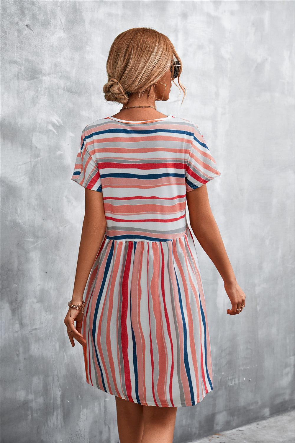 Striped Round Neck Dress