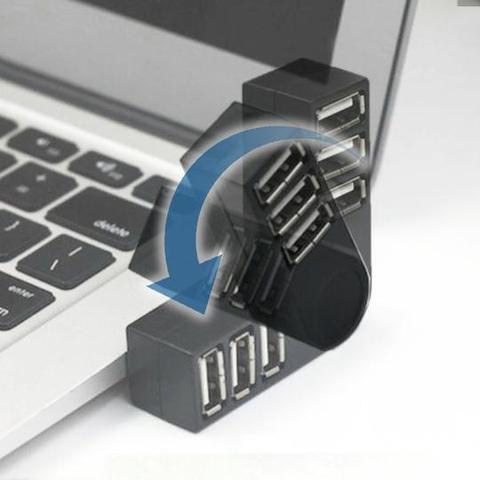 Rotatable 3 Port USB Mini Adapter