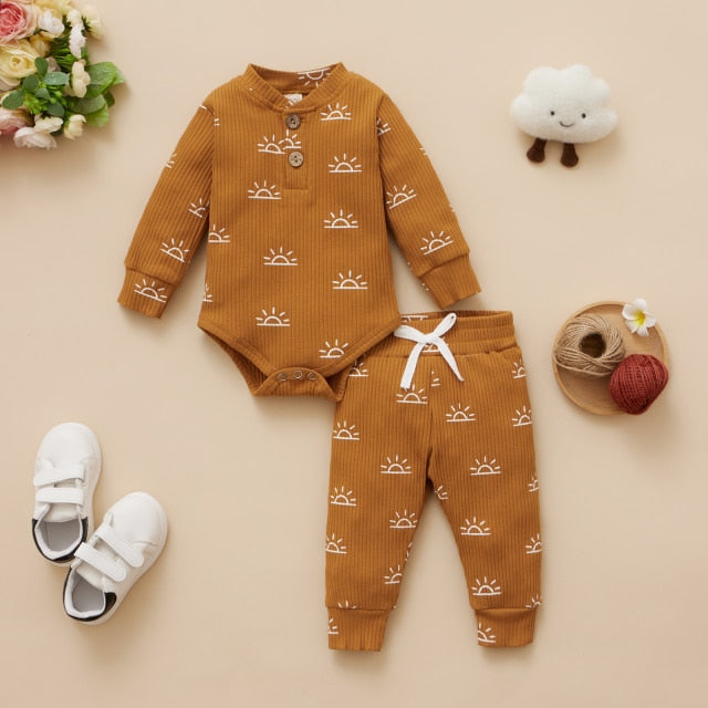 Newborn Baby Bodysuits + Elastic Pants