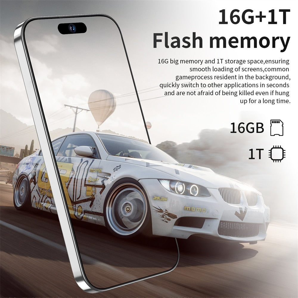 Brand New I14 Pro Max Smartphone 6.7 Inch Full Screen Face Id 16gb+1tb