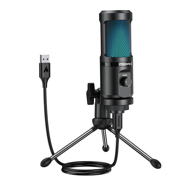 Gaming USB Microphone Desktop Condenser Podcast Microfono Recording Streaming Microphones With Breathing Light PM461TR RGB