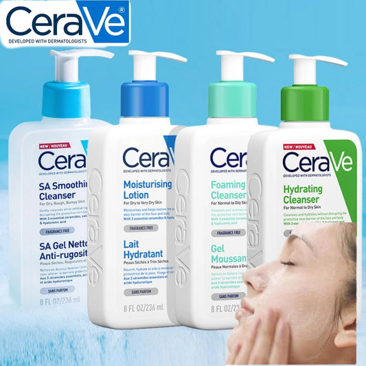 CeraVe Foaming Facial Cleanser -- Hydrating Body Lotion -- Amino Acid Salicylic Acid Whitening Moisturizing Foaming Cleanser Oily Dry