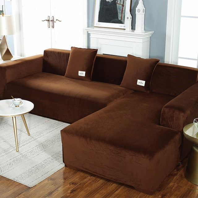 Shaped Sofa Velvet Covers for Living Room