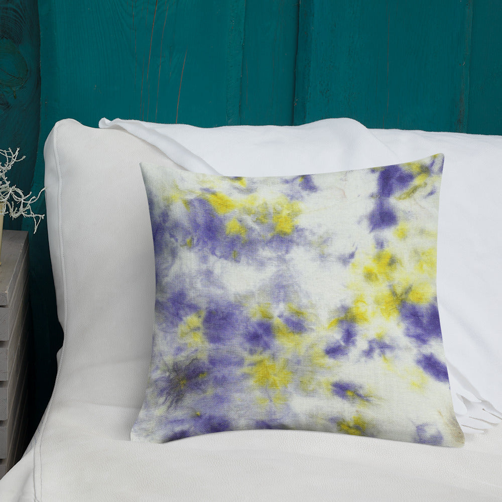Yellow & Violet Cloud Premium Pillow