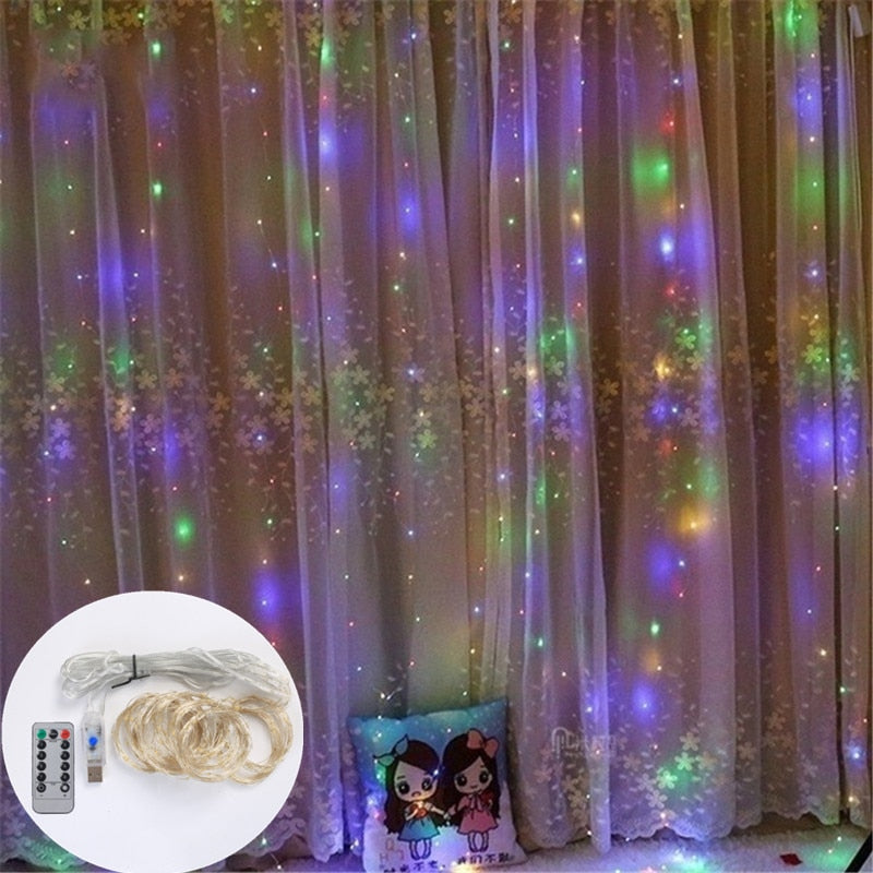 LED Curtain Waterdrop Garland Lights