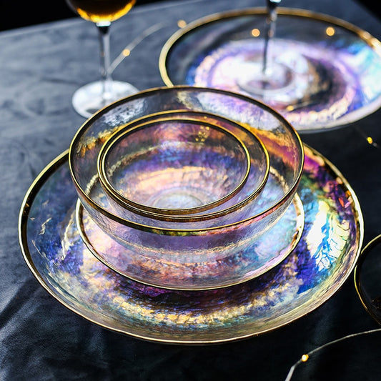 Rainbow Glass Dinner Plate