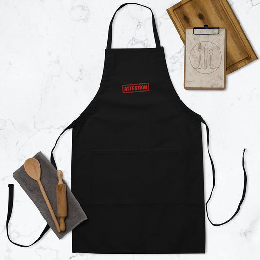 Attention Embroidered Apron